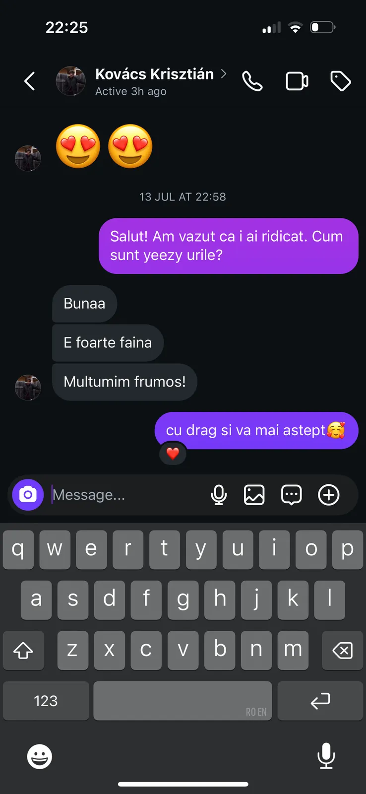 Recenzie de la un client pe Instagram