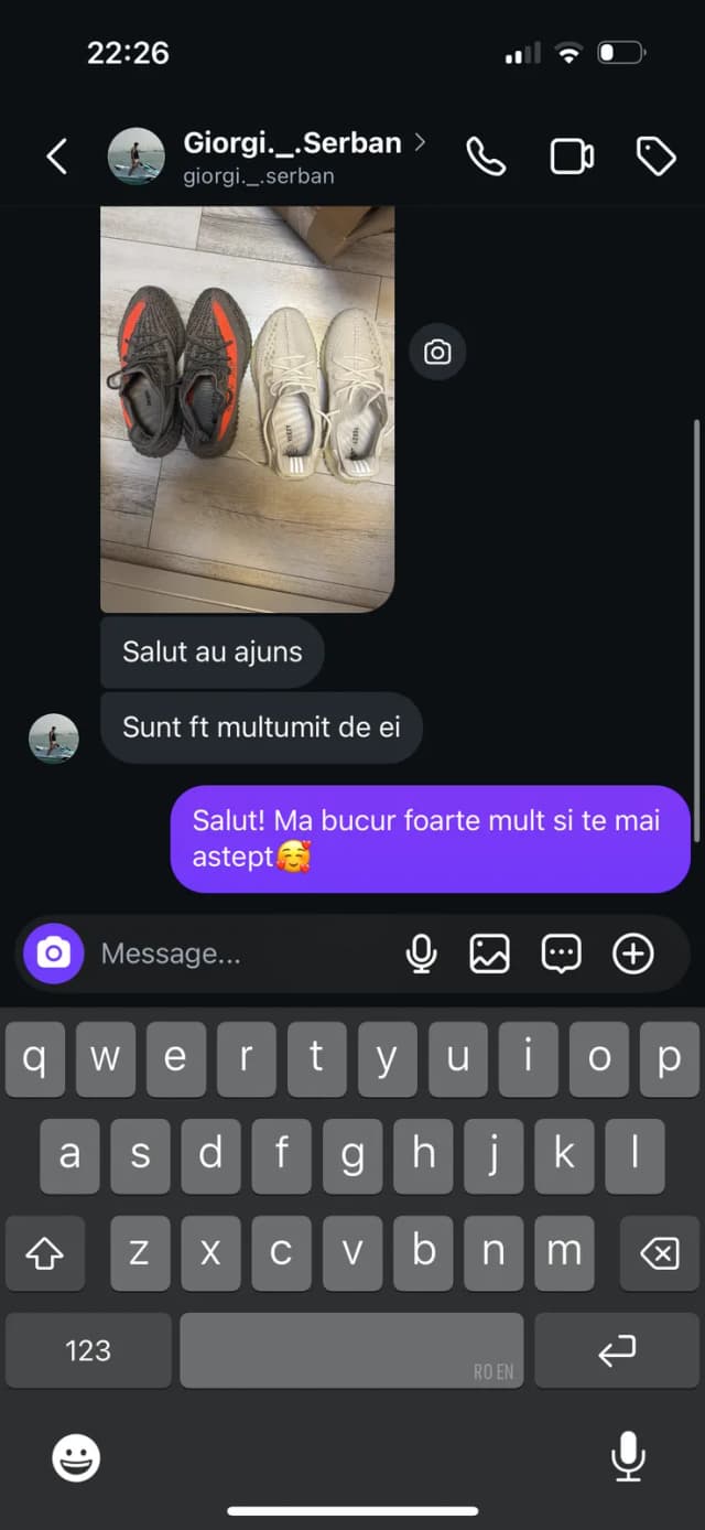 Recenzie de la un client pe Instagram